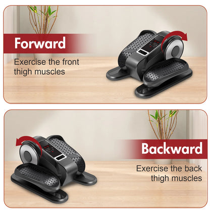 Under Desk Elliptical Machine Portable Mini Leg Exerciser Fully Assembled Quiet Electric Seated Pedal with Remote Control and LCD Display 12 Manual and Automatic Modes for Teens Seniors and Adults