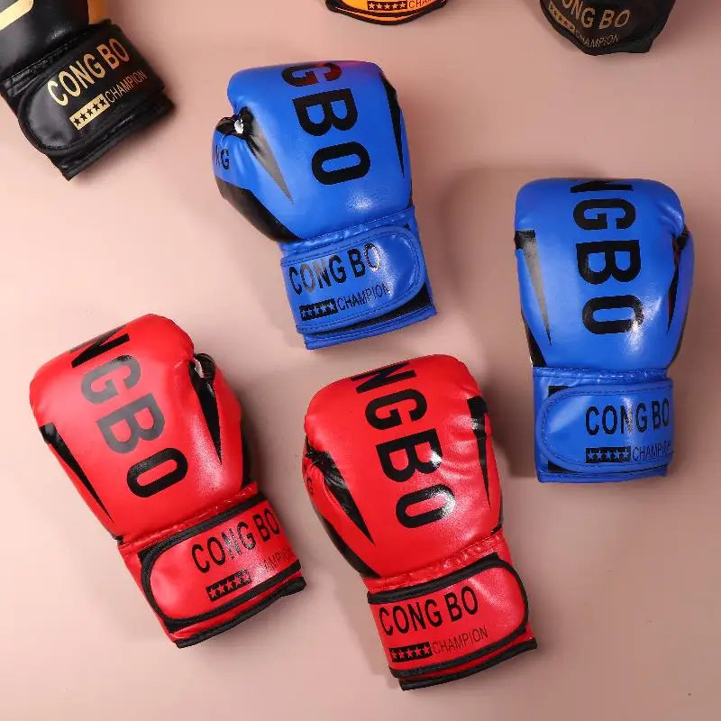 6oz Kids Professional Boxing Gloves Breathable PU Leather Muay Thai Karate Training Sparring Punching Gloves