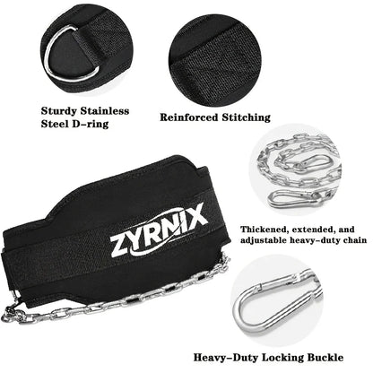 Weight-Bearing Pull-Up Belt, Weight-Bearing Waist Belt with Chain, Weightlifting Belt, 1 Weight-Bearing Belt + 1 Iron Chain/81Cm + 2 Carabiners, Weightlifting Chain Belt, Suitable for Pull-Ups on Parallel Bars and Pull-Ups, S