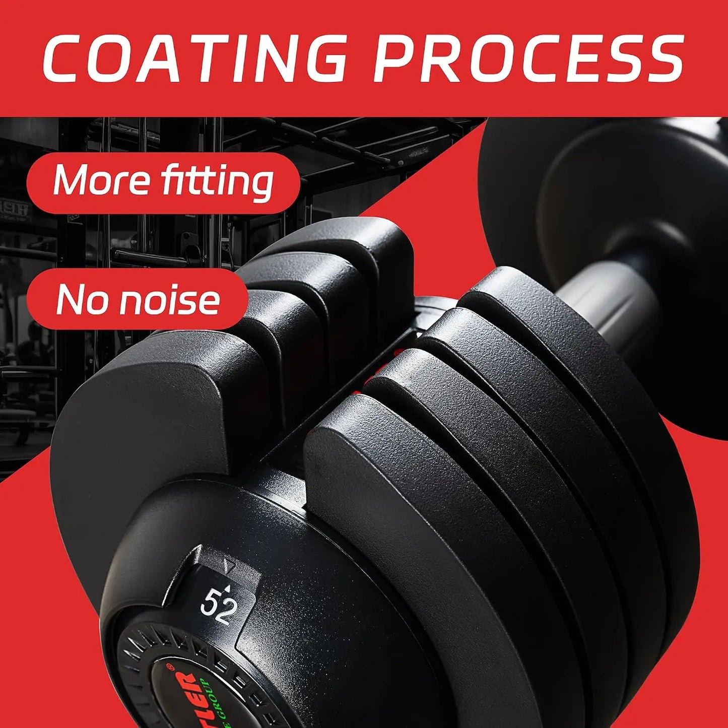 Adjustable Dumbbell Set, 25/52LB Pair with Tray for Workout Strength Training Fitness, Adjustable Weight Dial Dumbbell, Custom