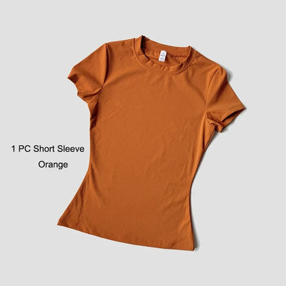 Yoga Set Women Sportswear Workout Clothes Athletic Wear Gym Legging Fitness Crop Top Short Sleeves Sports Suit