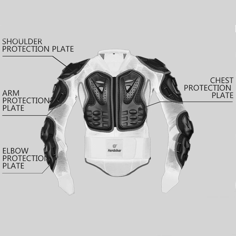 Motorcycle Jacket Full Body Armor Set Motorcycle Chest Armor Suit Motocross Racing Protective Gear Moto Protection S-5XL