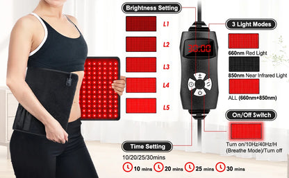 Large Red Light Therapy Pad, Dual Chip 660&850 nm Red&Infrared Light Therapy for Body Back Waist Shoulder Knee Joint Pain Relief