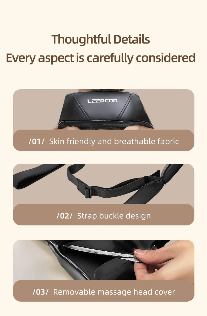 4D Shiatsu Neck and Shoulder Massager With Heat Electric Back Massagers Kneading Massage Pillow Full Body Muscle Dropshipping Home Car Use,Best Gift