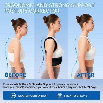Posture Corrector Back Brace Adjustable Back Support for Women and Men Shoulder Straightener Neck Upper Lower Back Pain Relief