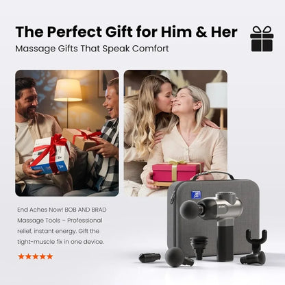 C2 Massage Gun: FSA Eligible Deep Tissue Percussion Massager with 5 Speeds and Heads for Athletes and Home Gym