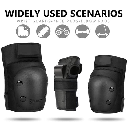 Knee Pads Elbow Pads with Wrist Guards, 3 in 1 Protective Gear Set for Skating Cycling Bike Rollerblading Scooter