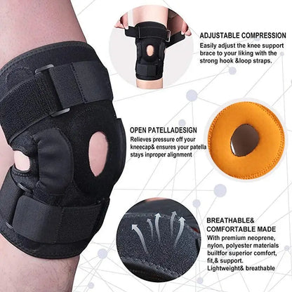 1PCS Knee Pad Brace with Side Stabilizers Knee Support Sport Kneepad Patellar Tendon Joint Pain Relief Meniscus Tears Tendinitis