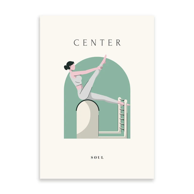 Yoga Asana Line Art Prints Pilates Teaching Posters Modern Minimalist Yoga Poses Canvas Painting Pilates Studio Wall Decor