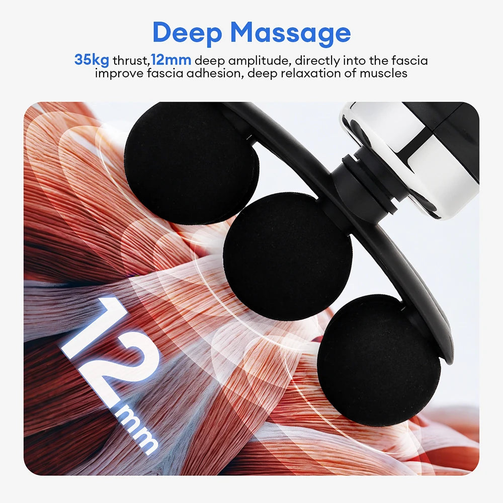 6-Heads Handhel Fascia Gun Electric Deep Tissue High Frequency Vibration Massage for Arms Back Legs Full Body masajeador