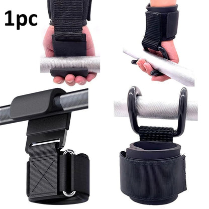 Weight Lifting Hook Grips With Wrist Wraps Hand-Bar Wrist Strap Gym Fitness Hook Weight Strap Pull-Ups Power Lifting Gloves