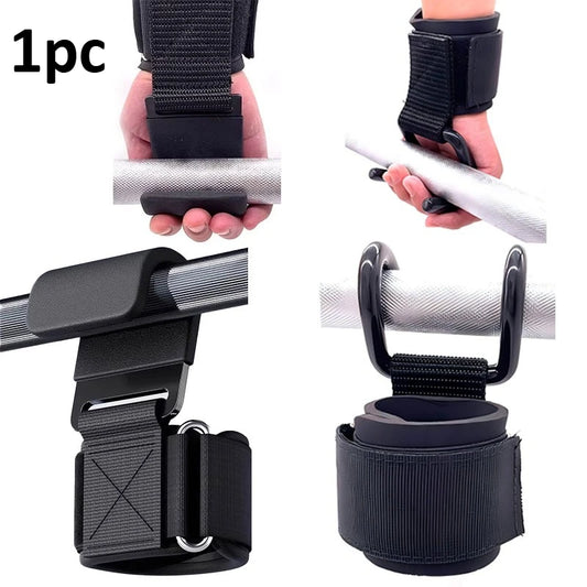 Weight Lifting Hook Grips With Wrist Wraps Hand-Bar Wrist Strap Gym Fitness Hook Weight Strap Pull-Ups Power Lifting Gloves