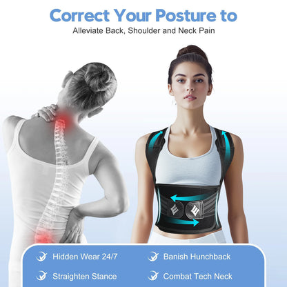 Posture Corrector Back Brace Adjustable Back Support for Women and Men Shoulder Straightener Neck Upper Lower Back Pain Relief
