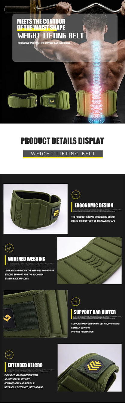 1PC Widened Waist Belt Barbell Protector Powerlifting Strength Training Gym Fitness Weightlifting Lightweight EVA Belts for Back