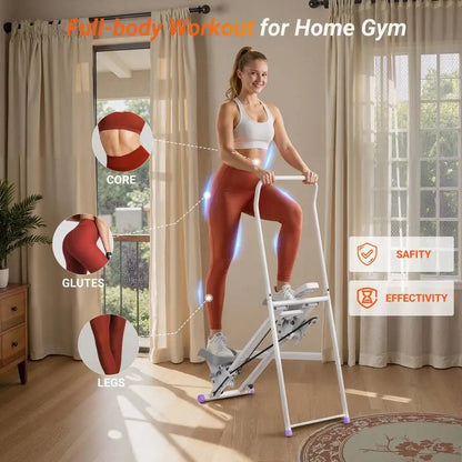 New Version Of Home Fitness Stair Step Machine, Vertical Climbing Machine Workout Equipment, Sliding Machine Suitable For Full-Body Exercise , Compact And Foldable, Adjustable Stride Length, Adjustable Resistance  & Pedals, S