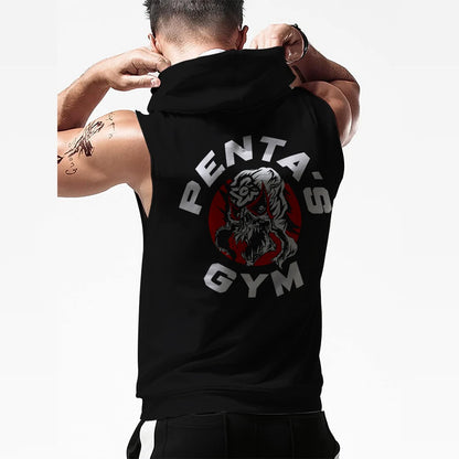 Men's Black Penta Penta's Gym Tank Top 3D Outdoor Sports Quick Dry Breathable Hooded Tank Street Casual Sleeveless Hoodie 2026