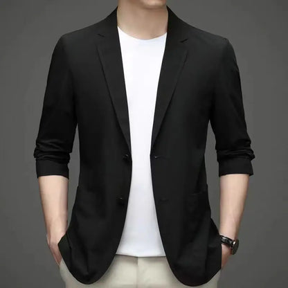 Men's Ice Silk Western-style Clothes Casual Suit Jackets Breathable Sun Protection Coats Lightweight Spring Summer Men Clothing
