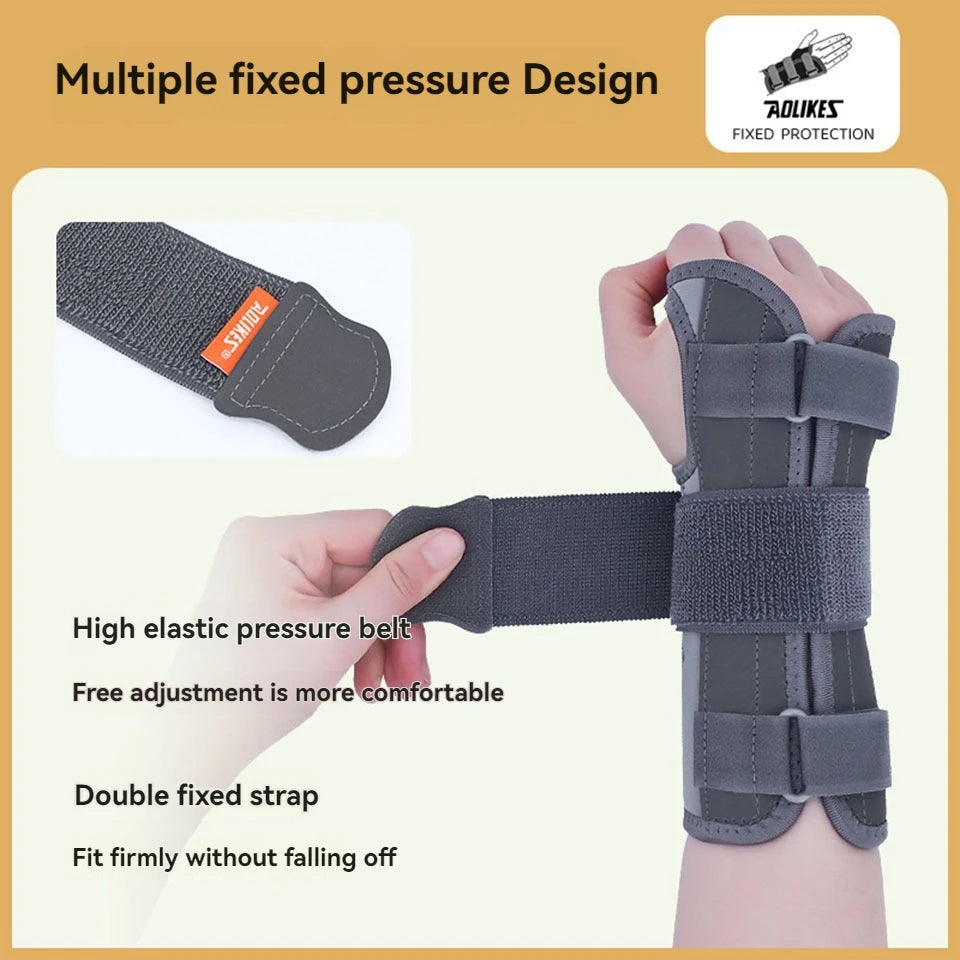 AOLIKES 1PC Wrist Brace Splint Carpal Tunnel for Women Men,Night Wrist Sleep Support Brace,Pain Relief for Sprain, Carpal Tunnel