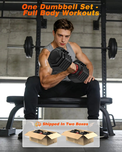 Adjustable Dumbbell Set for Home Gym Strength Training, Custom