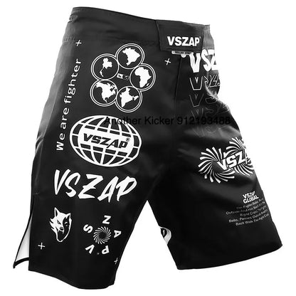 Vszap MMA BJJ Shorts Comprehensive Fighting Training Pants Men's Muay Thai No Gi Judo Jiu Jitsu Sports Boxing Grappling Shorts