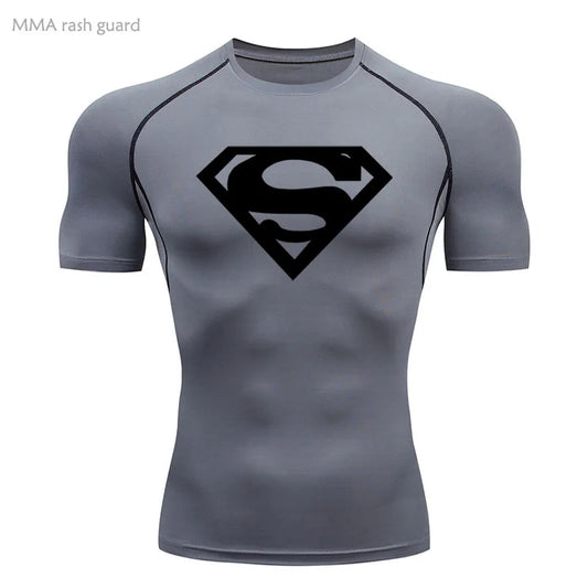 Sports Compression Shirt Men's T-Shirt Short Sleeve Quick Dry Summer Fitness Top Bodybuilder T-shirt Running Men's Gym Clothing