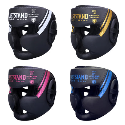 Boxing Headgear for Men Women Muay Thai MMA Kickboxing Safety Head Guard Sparring Closed Type Head Gear with Full Face Coverage