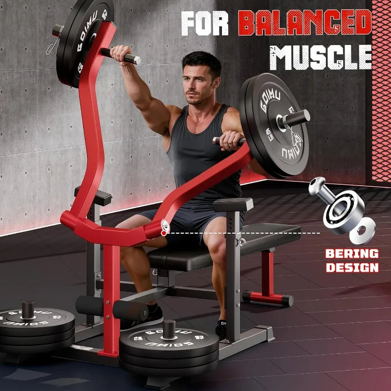Press Machine, Z1-PRO Weight Bench Press Machine with Independent Arms, Adjustable Flat Incline Bench Press for Chest, AB Workou