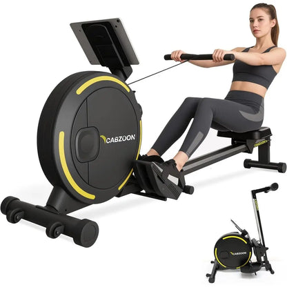 Silent Magnetic Rowing Machine 265LB Capacity 16 Resistance Levels Tablet Holder Home Gym Cardio Full Body Workout Equipment