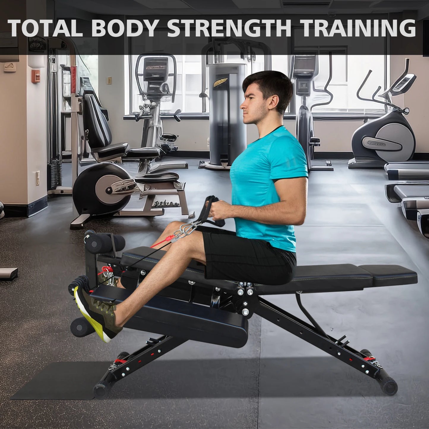 Fitness Chair Multifunction, Adjustable Strength Training Bench For Full Body Workout, Weight Bench With Fast Folding For Home Gym