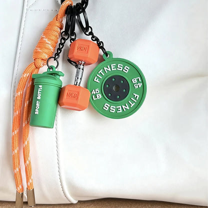 Fitness Keychain for Gym Lovers Premium Gift Sports Enthusiasts Accessories for Workout Bags Water Bottles D-shaped Buckle