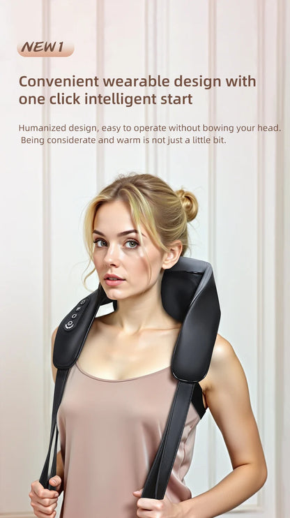 4D Shiatsu Neck and Shoulder Massager With Heat Electric Back Massagers Kneading Massage Pillow Full Body Muscle Dropshipping Home Car Use,Best Gift