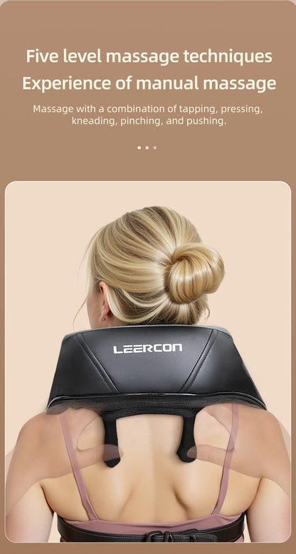 4D Shiatsu Neck and Shoulder Massager With Heat Electric Back Massagers Kneading Massage Pillow Full Body Muscle Dropshipping Home Car Use,Best Gift