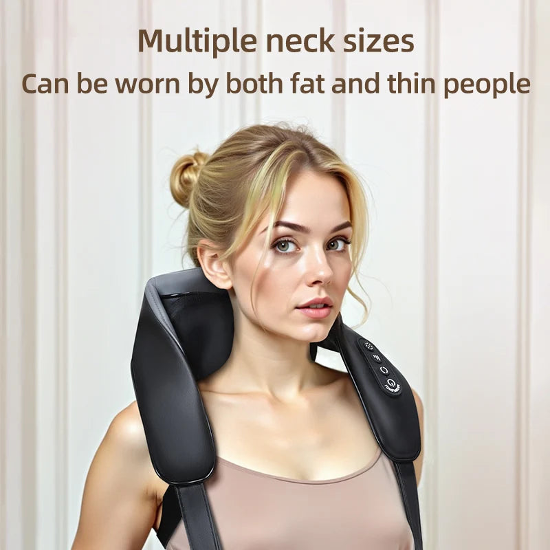 4D Shiatsu Neck and Shoulder Massager With Heat Electric Back Massagers Kneading Massage Pillow Full Body Muscle Dropshipping Home Car Use,Best Gift