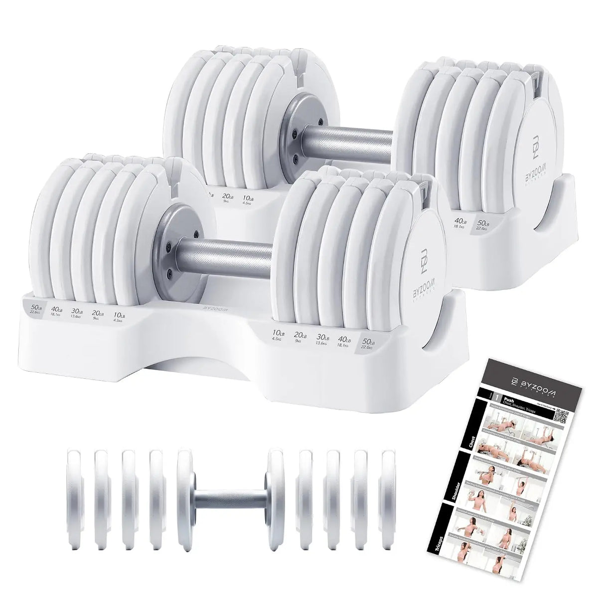 Pure Series Adjustable Dumbbell - 12.5/25/27.5/50/55/75lb - ONE UNIT OR PAIR(check QTY before purchase) - 5-in-1/, Custom