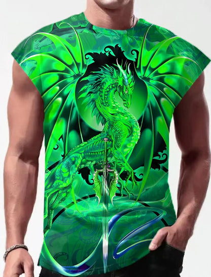 Outdoor Sacred Beast Phoenix Print Sports Quick Dry Sleeveless Breathable Vest Men's Clothing Fashion Four Seasons Y2K Fnaf Gym
