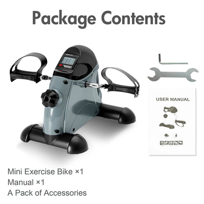 Mini Under Desk Pedal Exerciser Bike Multi-Function Motorized Digital With LCD Screen Display for Leg Arm and Knee for Elderly