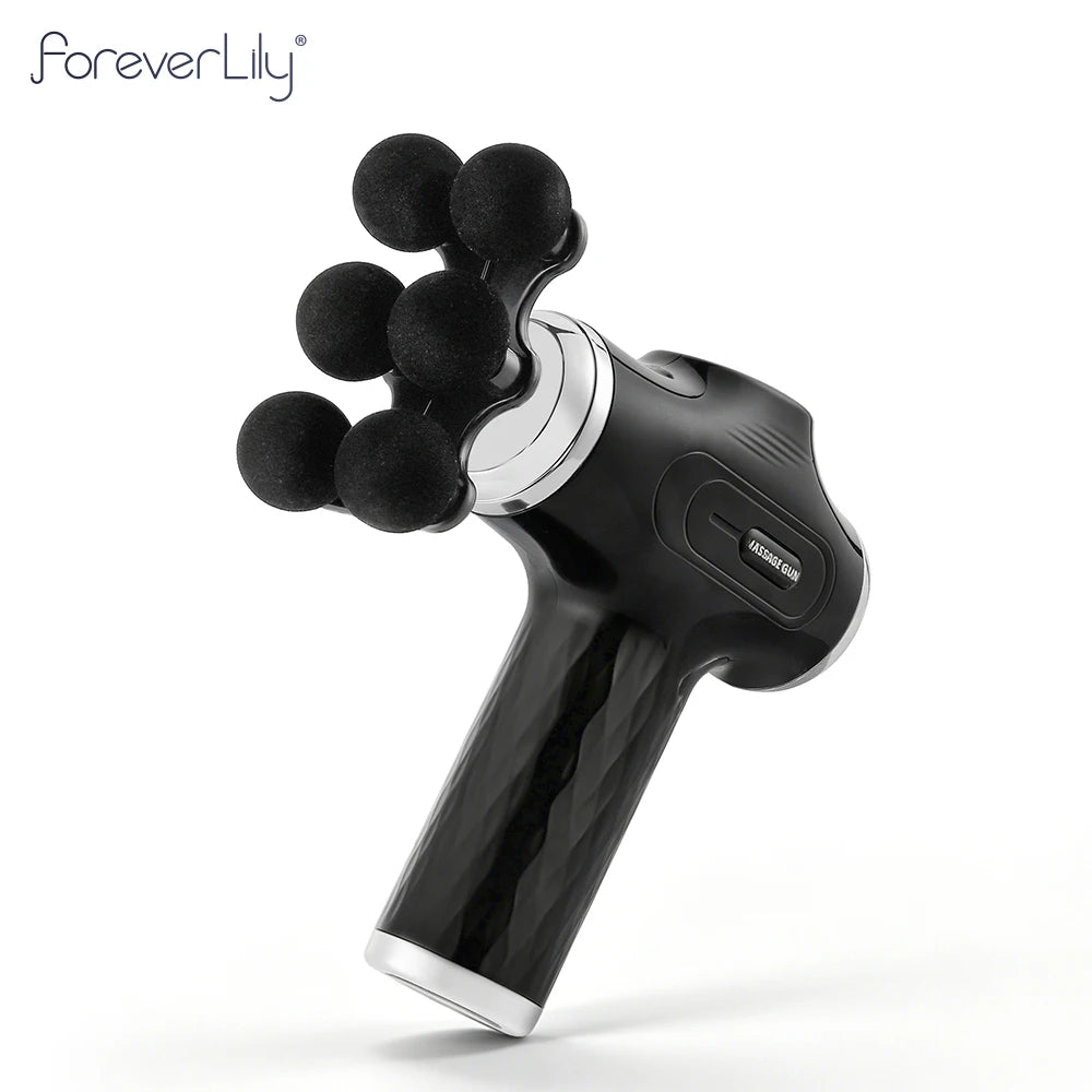 Mini 6-Heads Fascia Gun 38 Level High Frequency Vibration Body Massage Gun Muscle Relaxation Shoulde Waist Back Leg Arm Massager
