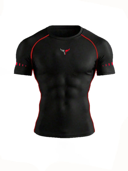 Men's Compression T-Shirt Quick Dry Breathable Elastic Gym Tee Multi Colors Available for All Seasons Running Fit Single Piece
