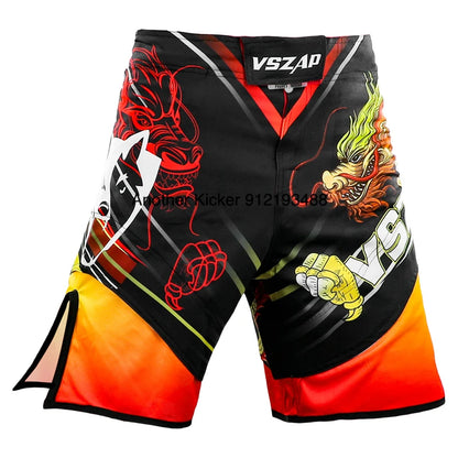 Vszap MMA BJJ Shorts Comprehensive Fighting Training Pants Men's Muay Thai No Gi Judo Jiu Jitsu Sports Boxing Grappling Shorts