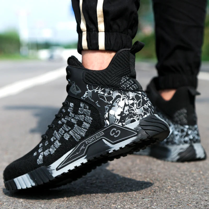 High Top Safety Shoes Men Work Shoes Men Women Work Safety Boots Men's Work Shoes Fashion Security Protective Boots