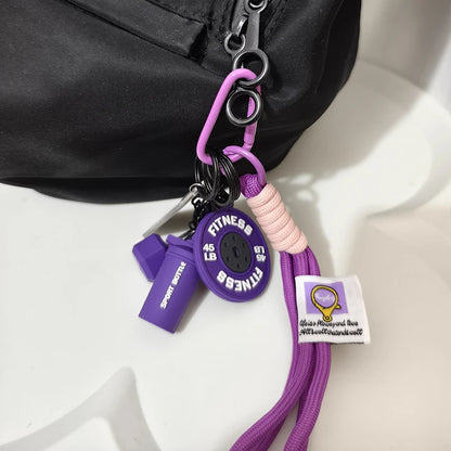 Fitness Keychain for Gym Lovers Premium Gift Sports Enthusiasts Accessories for Workout Bags Water Bottles D-shaped Buckle