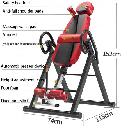 ONESTARSPORTS New Arrival Steel Square Tube Foldable Gym Trainer Inversion Table 200KG Capacity Waist Back Pain Relief Sports