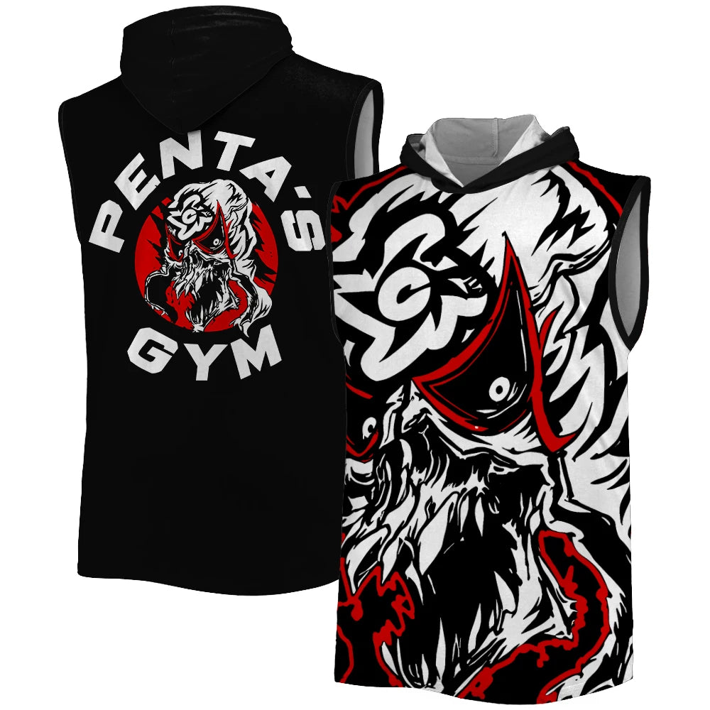 Men's Black Penta Penta's Gym Tank Top 3D Outdoor Sports Quick Dry Breathable Hooded Tank Street Casual Sleeveless Hoodie 2026