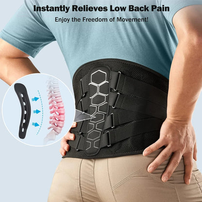 RGGMQQ Back Brace for Lower Back Pain,Ergonomic Support Brace with Comfortable 3D Pad,Lumbar Support Belt for Women Men Sciatica