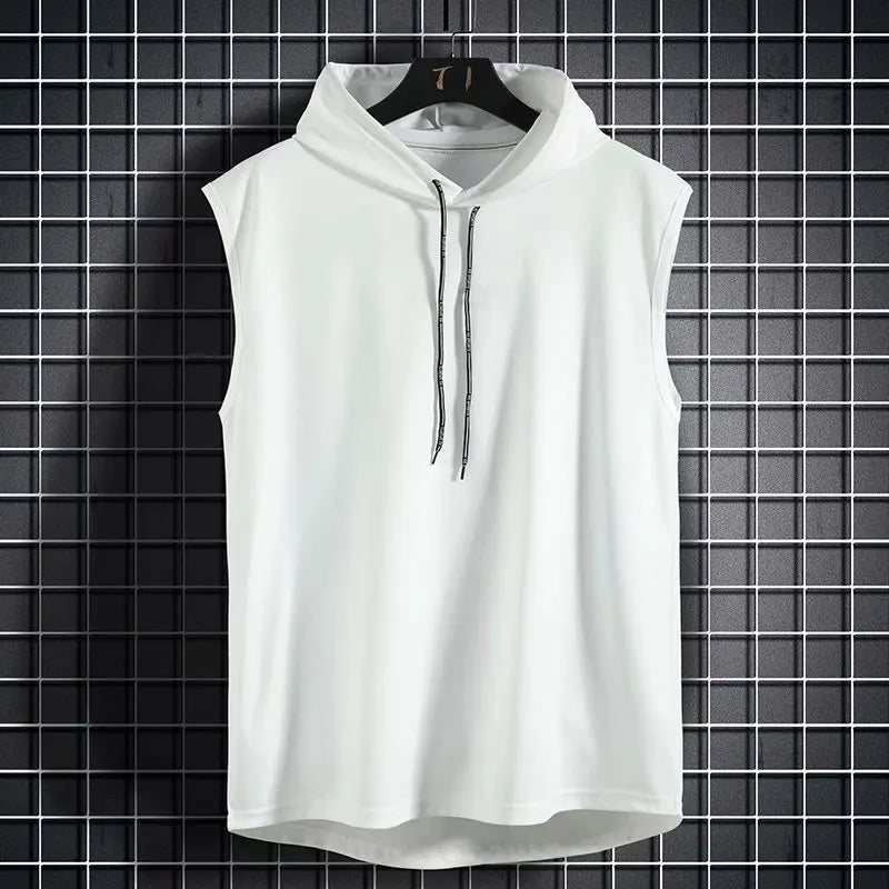 2023 New Fashion Zipper Cardigan Sweater Mens Sleeveless Hooded Vest Jacket Plus Size S-4XL Streetwear Vest Hoodies