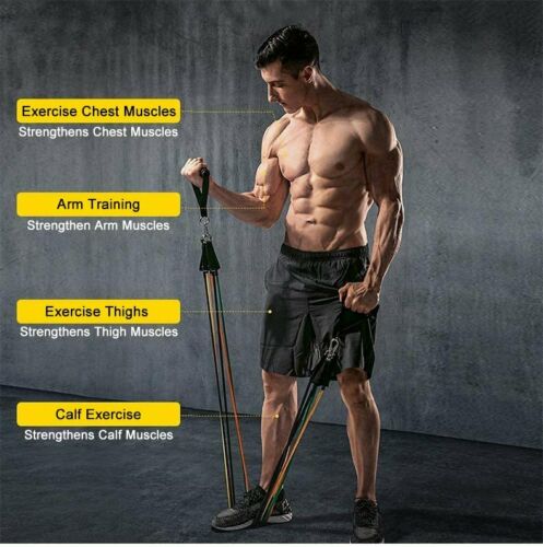 11Pcs/Set Latex Resistance Bands Crossfit Training Exercise Yoga Tubes Pull Rope Rubber Expander Elastic Bands Fitness Equipment