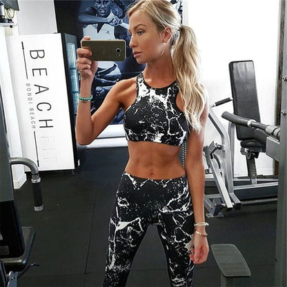 Summer Europe and the United States new yoga clothes running sports suit dance fitness clothes women yoga clothing suits