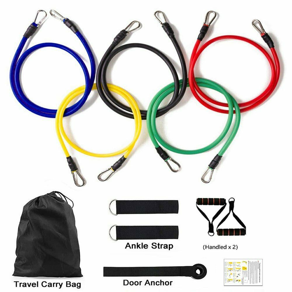 11Pcs/Set Latex Resistance Bands Crossfit Training Exercise Yoga Tubes Pull Rope Rubber Expander Elastic Bands Fitness Equipment