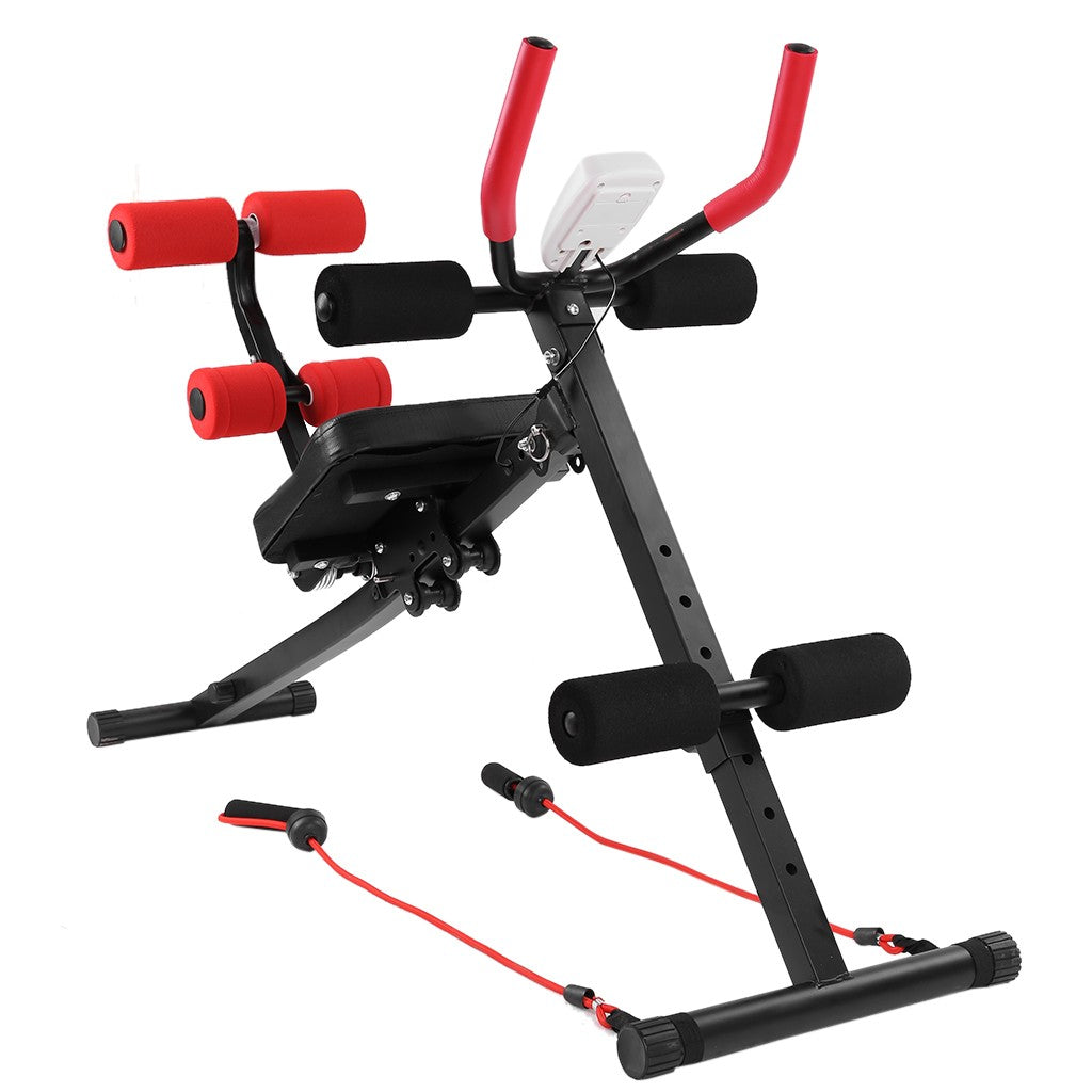 2 In 1 Abdominal Crunch Machine Sit Up Bench Core Abdominal Trainer Workout Gym