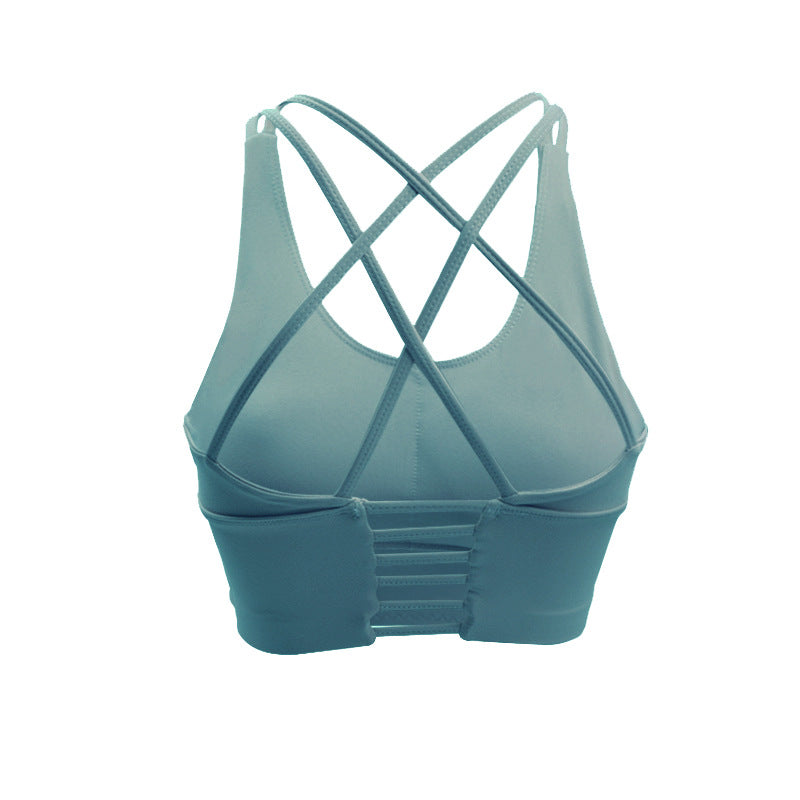 Yoga vest-style fitness bra